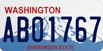WA license plate ABO1767