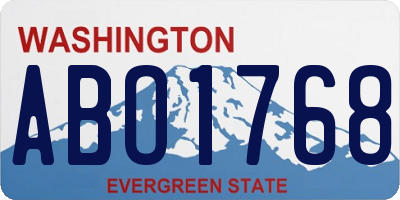 WA license plate ABO1768