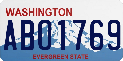 WA license plate ABO1769