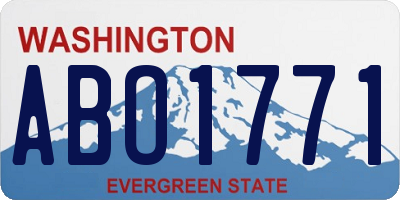 WA license plate ABO1771