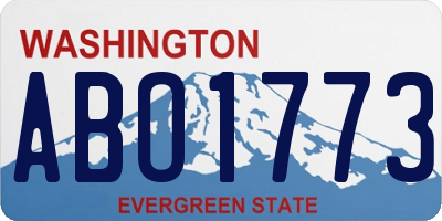 WA license plate ABO1773