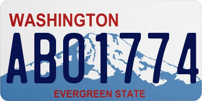 WA license plate ABO1774