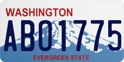 WA license plate ABO1775