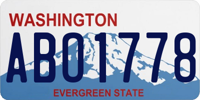 WA license plate ABO1778