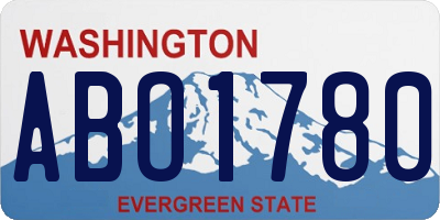WA license plate ABO1780