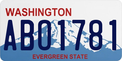 WA license plate ABO1781
