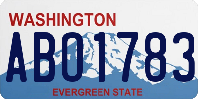 WA license plate ABO1783