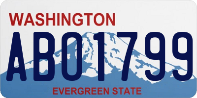 WA license plate ABO1799