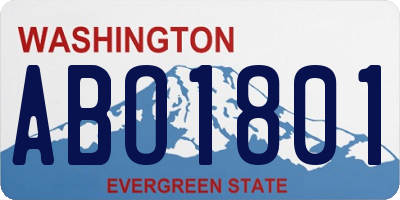WA license plate ABO1801