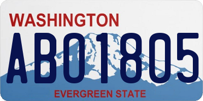 WA license plate ABO1805