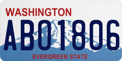 WA license plate ABO1806