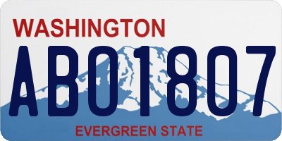 WA license plate ABO1807