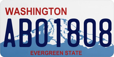 WA license plate ABO1808