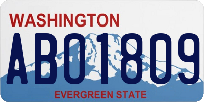 WA license plate ABO1809