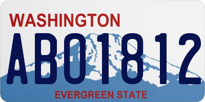 WA license plate ABO1812