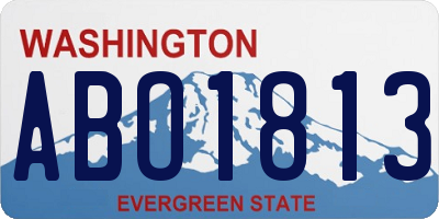 WA license plate ABO1813