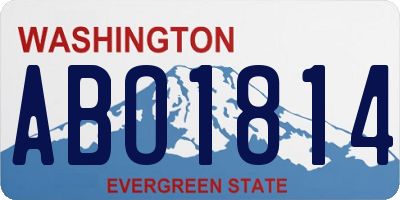 WA license plate ABO1814
