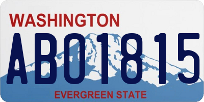WA license plate ABO1815
