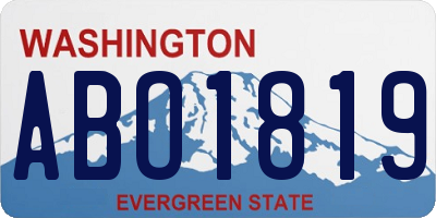 WA license plate ABO1819