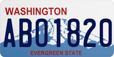 WA license plate ABO1820