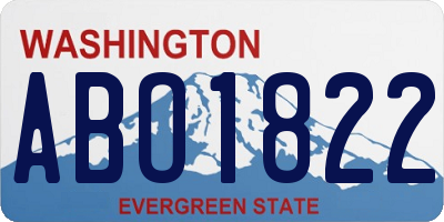 WA license plate ABO1822