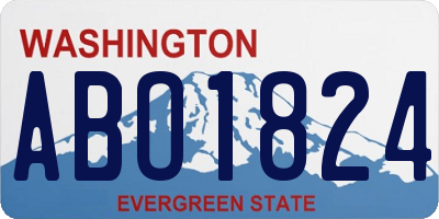 WA license plate ABO1824