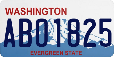 WA license plate ABO1825