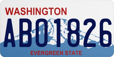 WA license plate ABO1826