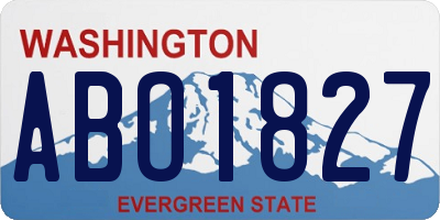 WA license plate ABO1827