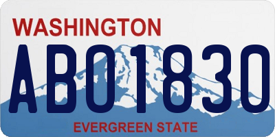 WA license plate ABO1830