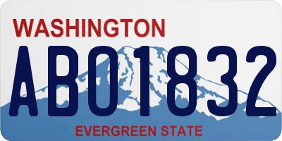 WA license plate ABO1832