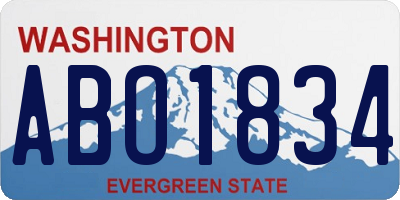 WA license plate ABO1834