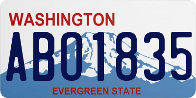 WA license plate ABO1835