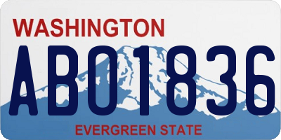 WA license plate ABO1836