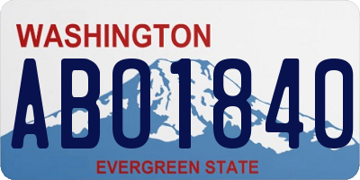 WA license plate ABO1840