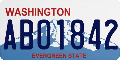 WA license plate ABO1842