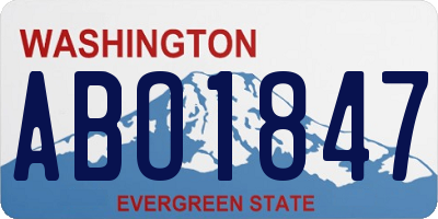 WA license plate ABO1847