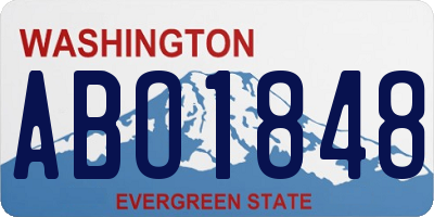 WA license plate ABO1848