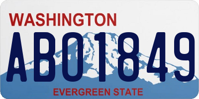 WA license plate ABO1849