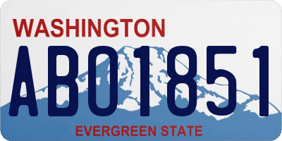 WA license plate ABO1851