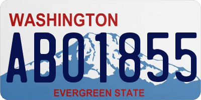 WA license plate ABO1855