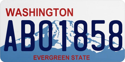 WA license plate ABO1858