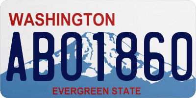 WA license plate ABO1860