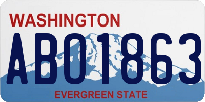 WA license plate ABO1863