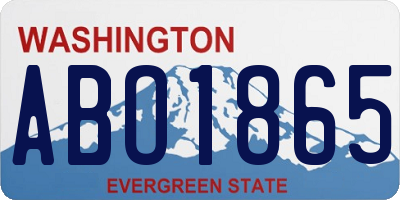 WA license plate ABO1865