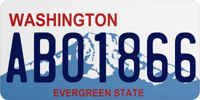 WA license plate ABO1866