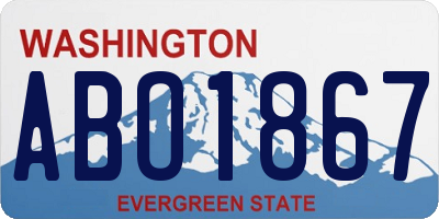 WA license plate ABO1867