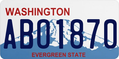 WA license plate ABO1870