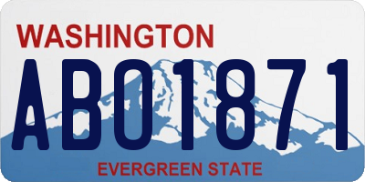 WA license plate ABO1871