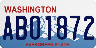 WA license plate ABO1872